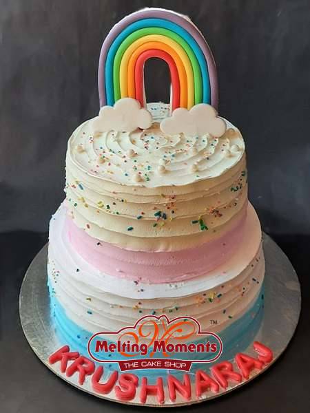 Rainbow Two Tier Theme Cake