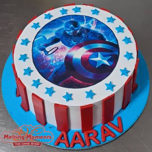 Captein America Theme Cake