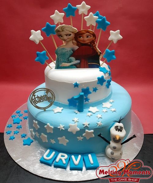 Elsa Anna Frozen Theme Cake