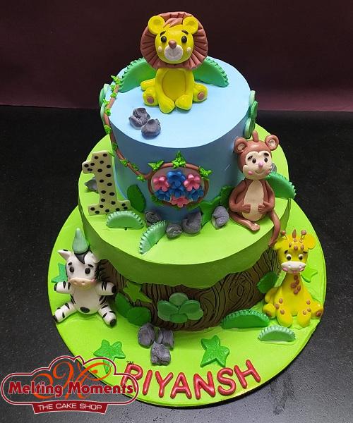 Jungle Theme Two Tier Cake