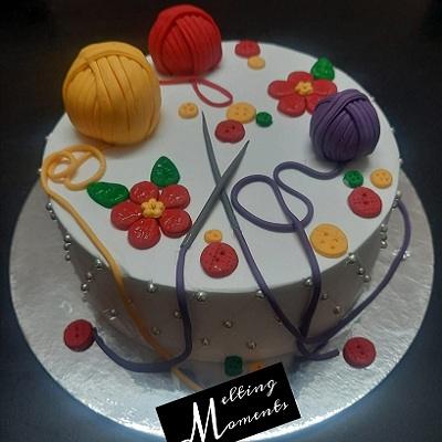Knitting Lover Theme Cake