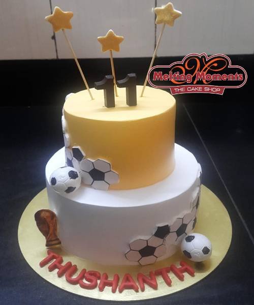 Football Theme Two Tier Cake
