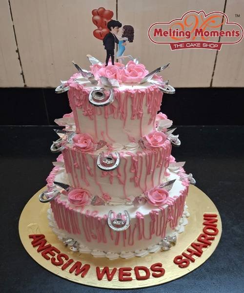 Floral Wedding Theme Two Tier Cake