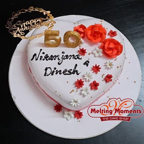 Heart Shape Anniversary Cake