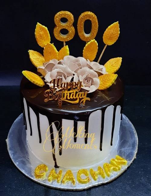 Floral Design Chocolate Cake