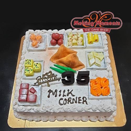 Fondant Milk Corner Theme Cake