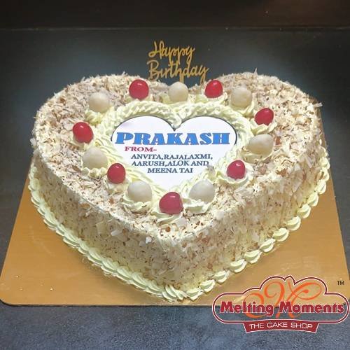Rasmalai Flavor Heart Shape Cake